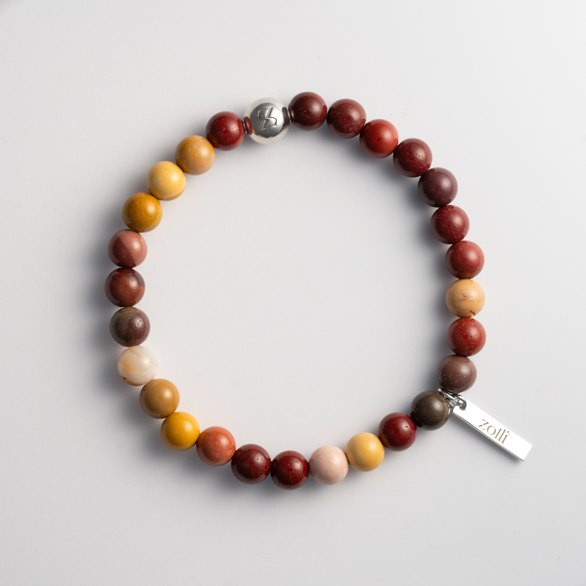Zolli Moukaite beaded bracelet 6mm Silver